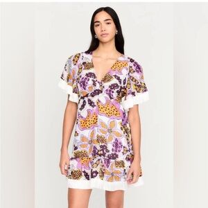 Marie Oliver Octavia Linen-Blend Floral Minidress New w/ Tags Size 4